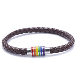 Bonky Braided Leather Pride Bracelet