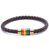 Bonky Braided Leather Pride Bracelet